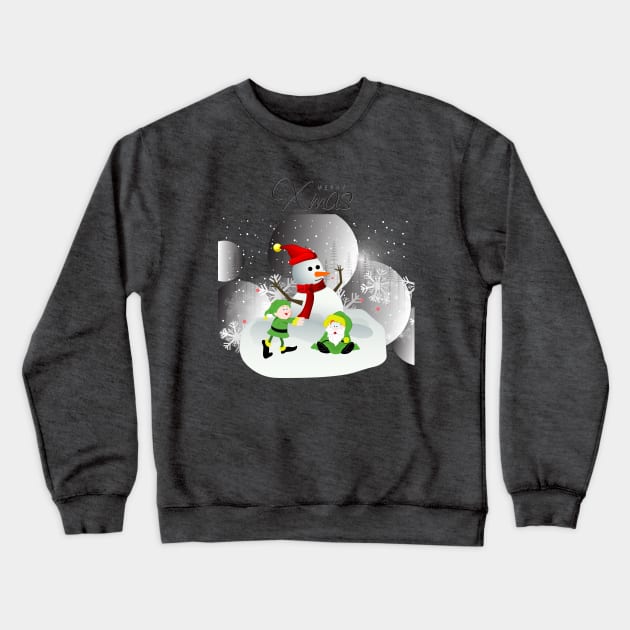 Merry Xmas Snowman Crewneck Sweatshirt by teegear